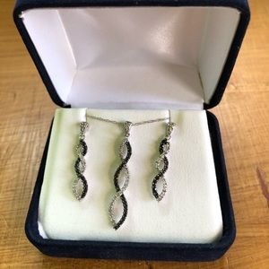 Diamond Necklace and Earrings Set